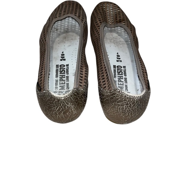 Mephisto Air-Relax Perforated Leather Flats Bronze Metallic Comfort Shoes 7 - Picture 4 of 7